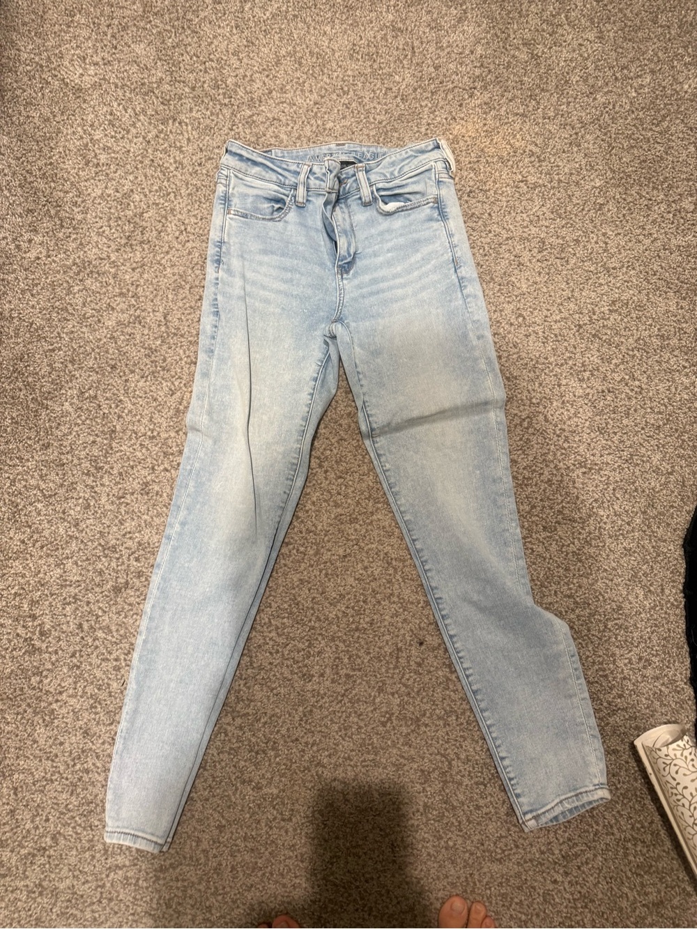 American Eagle Outfitters Light Wash High-Rise Tapered Jeans